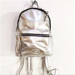 NEW French Connection Perry Small Silver Backpack